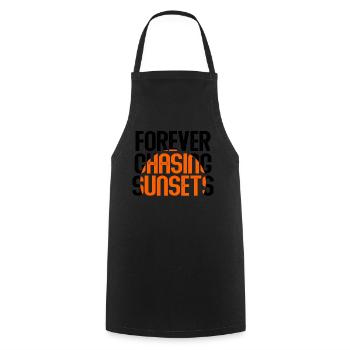 Forever Chasing Sunsets Vacances d’été rétro - Tablier de cuisine - noir - Devant - AI Model Male 185 dark (185cm)