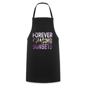 Forever Chasing Sunsets Retro Summer Vacation - Cooking Apron - black - Front - AI Model Male 185 dark (185cm)