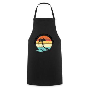 Forever Chasing Sunsets Retro Summer Vacation - Cooking Apron - black - Front - AI Model Male 185 dark (185cm)