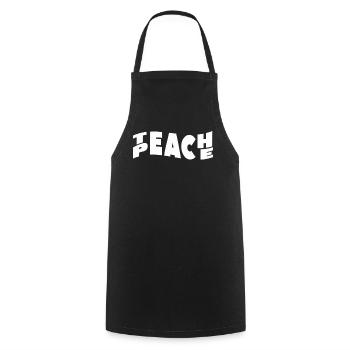 Teach Peace Word Game Groovy Hippie Teacher - Kochschürze - Schwarz - Vorne - AI Model Male 185 dark (185cm)