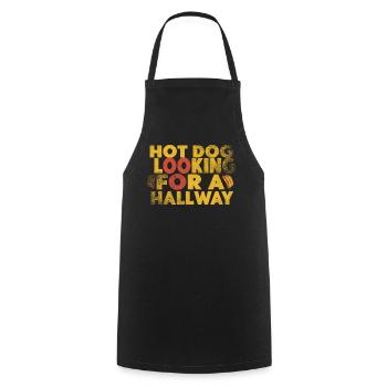 Hot-dog à la recherche d’un couloir - Tablier de cuisine - noir - Devant - AI Model Male 185 dark (185cm)