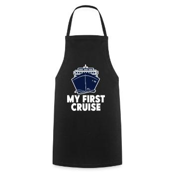 My First Cruise Family Vacation - Fun and Exciting - Cooking Apron - black - Front - AI Model Male 185 dark (185cm)