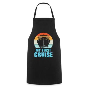 My First Cruise Family Vacation - Fun and Exciting - Cooking Apron - black - Front - AI Model Male 185 dark (185cm)