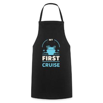 My First Cruise Family Vacation - Fun and Exciting - Cooking Apron - black - Front - AI Model Male 185 dark (185cm)