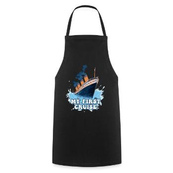 My First Cruise Family Vacation - Fun and Exciting - Cooking Apron - black - Front - AI Model Male 185 dark (185cm)