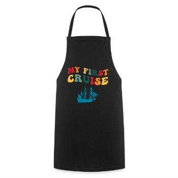 My First Cruise Family Vacation - Fun and Exciting - Cooking Apron - black - Front - AI Model Male 185 dark (185cm)