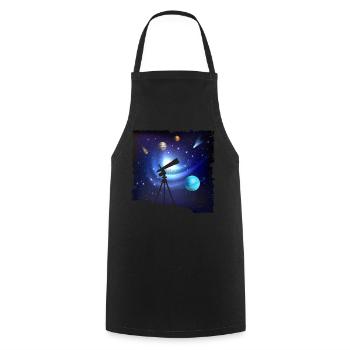 Space Photography Stargazing Telescope Astronomy - Cooking Apron - black - Front - AI Model Male 185 dark (185cm)