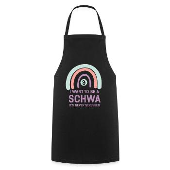 Ich will ein Schwa sein, der nie gestresst ist - Kochschürze - Schwarz - Vorne - AI Model Male 185 dark (185cm)