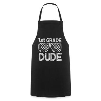 Professeur de maternelle Drôle Étudiant 1er Diplôme - Tablier de cuisine - noir - Devant - AI Model Male 185 dark (185cm)