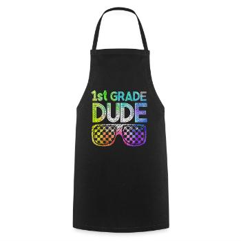 Kindergarten Teacher Funny Student 1st Graduation - Cooking Apron - black - Front - AI Model Male 185 dark (185cm)