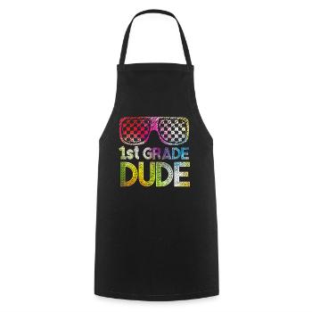 Kindergarten Teacher Funny Student 1st Graduation - Cooking Apron - black - Front - AI Model Male 185 dark (185cm)