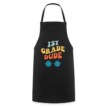 Kindergarten Teacher Funny Student 1st Graduation - Cooking Apron - black - Front - AI Model Male 185 dark (185cm)
