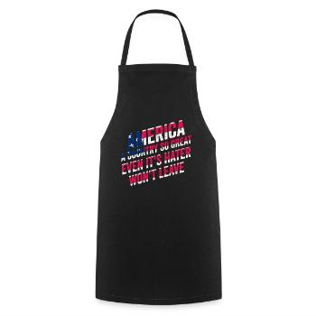 Amerika: Ein Land, das so großartig ist, dass die USA patriotisch sind - Kochschürze - Schwarz - Vorne - AI Model Male 185 dark (185cm)