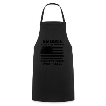 L’Amérique Un pays si grand Patriotique américain - Tablier de cuisine - noir - Devant - AI Model Male 185 dark (185cm)