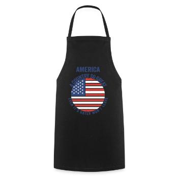 Amerika: Ein Land, das so großartig ist, dass die USA patriotisch sind - Kochschürze - Schwarz - Vorne - AI Model Male 185 dark (185cm)