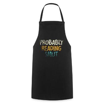 Probably Reading Smut Vintage Books Smut - Cooking Apron - black - Front - AI Model Male 185 dark (185cm)