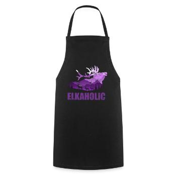 Elk Hunting Elkaholic Hunters - Cooking Apron - black - Front - AI Model Male 185 dark (185cm)