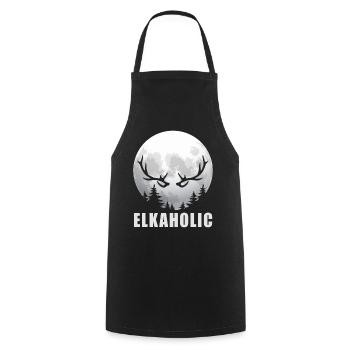 Elk Hunting Elkaholic Hunters - Cooking Apron - black - Front - AI Model Male 185 dark (185cm)