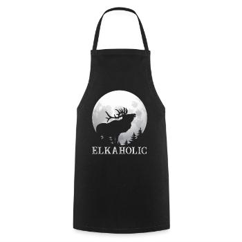 Elchjagd Elkaholic Jäger - Kochschürze - Schwarz - Vorne - AI Model Male 185 dark (185cm)