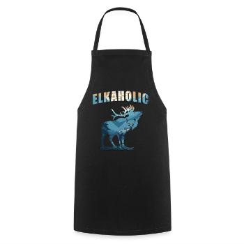 Elchjagd Elkaholic Jäger - Kochschürze - Schwarz - Vorne - AI Model Male 185 dark (185cm)