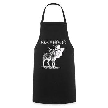 Elk Hunting Elkaholic Hunters - Cooking Apron - black - Front - AI Model Male 185 dark (185cm)