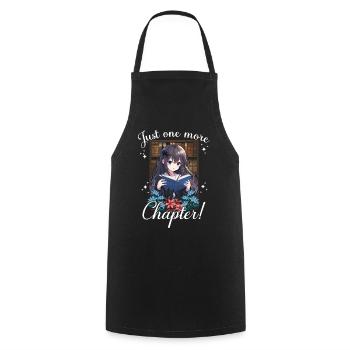 just one more chapter anime girl reading book - Cooking Apron - black - Front - AI Model Male 185 dark (185cm)