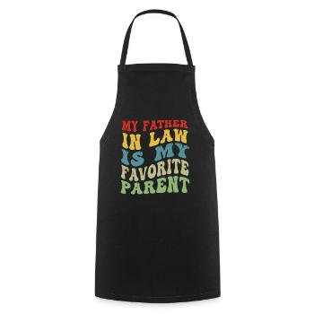 Favorite Son and Father Family Fun - A - Cooking Apron - black - Front - AI Model Male 185 dark (185cm)