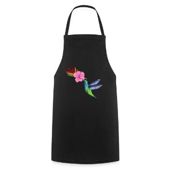 Kolibri-Blumensamen - Kochschürze - Schwarz - Vorne - AI Model Male 185 dark (185cm)