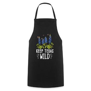 Wildflower Fields Wildflowers Bluebonnet - Cooking Apron - black - Front - AI Model Male 185 dark (185cm)