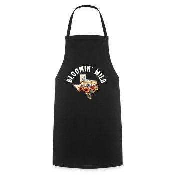 Wildflower Fields Wildflowers Bluebonnet - Cooking Apron - black - Front - AI Model Male 185 dark (185cm)