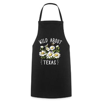Wildflower Fields Wildflowers Bluebonnet - Cooking Apron - black - Front - AI Model Male 185 dark (185cm)