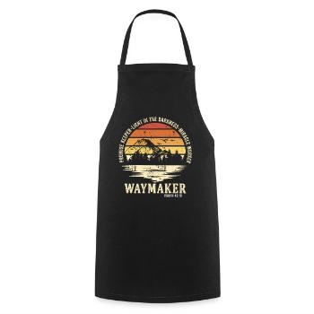 Waymaker Promise Keeper Miracle Worker - Cooking Apron - black - Front - AI Model Male 185 dark (185cm)