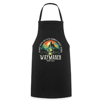 Waymaker Promise Keeper Miracle Worker - Cooking Apron - black - Front - AI Model Male 185 dark (185cm)