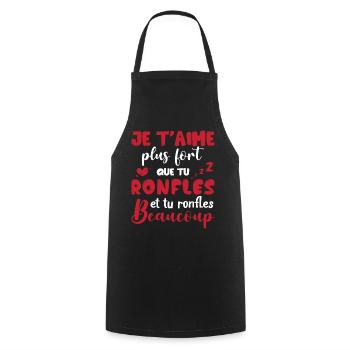 Cadeau Saint Valentin Homme Femme Humoristique - Tablier de cuisine - noir - Devant - AI Model Male 185 dark (185cm)