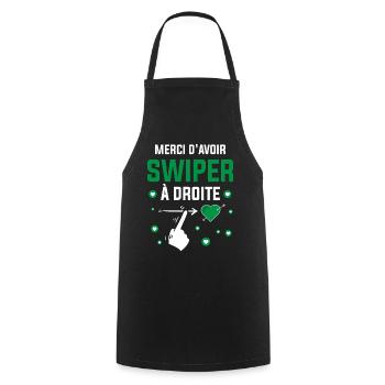 Cadeau Saint Valentin Homme Femme Humoristique - Tablier de cuisine - noir - Devant - AI Model Male 185 dark (185cm)