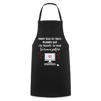 Cadeau Saint Valentin Homme Femme Humoristique - Tablier de cuisine - noir - Devant - AI Model Male 185 dark (185cm)