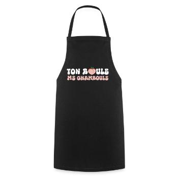 Cadeau Saint Valentin Homme Femme Humoristique - Tablier de cuisine - noir - Devant - AI Model Male 185 dark (185cm)