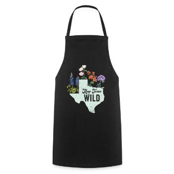 Wildflower Fields Wildflowers Bluebonnet - Cooking Apron - black - Front - AI Model Male 185 dark (185cm)