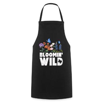 Wildflower Fields Wildflowers Bluebonnet - Cooking Apron - black - Front - AI Model Male 185 dark (185cm)