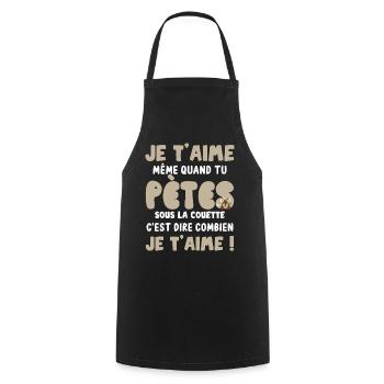 Cadeau Saint Valentin Homme Femme Humoristique - Tablier de cuisine - noir - Devant - AI Model Male 185 dark (185cm)