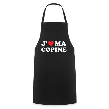 Cadeau Saint Valentin Homme Femme Humoristique - Tablier de cuisine - noir - Devant - AI Model Male 185 dark (185cm)