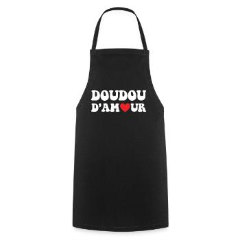 Cadeau Saint Valentin Homme Femme Humoristique - Tablier de cuisine - noir - Devant - AI Model Male 185 dark (185cm)