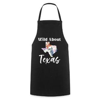 Wildflower Fields Wildflowers Bluebonnet - Cooking Apron - black - Front - AI Model Male 185 dark (185cm)