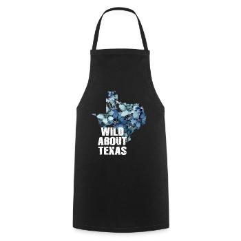 Wildflower Fields Wildflowers Bluebonnet - Cooking Apron - black - Front - AI Model Male 185 dark (185cm)