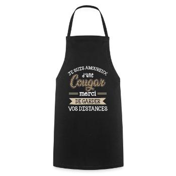 Cadeau Saint Valentin Homme Humour Femme Cougar - Tablier de cuisine - noir - Devant - AI Model Male 185 dark (185cm)