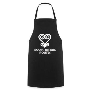 Symbole Sankofa Adinkra Ghana Noir - Tablier de cuisine - noir - Devant - AI Model Male 185 dark (185cm)
