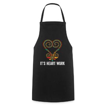 Symbole Sankofa Adinkra Ghana Noir - Tablier de cuisine - noir - Devant - AI Model Male 185 dark (185cm)