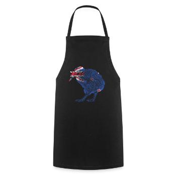 Kiwi Oiseau Drapeau de Nouvelle-Zélande - Tablier de cuisine - noir - Devant - AI Model Male 185 dark (185cm)