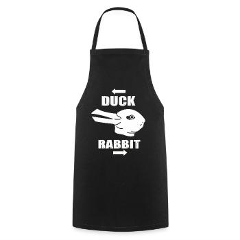 Wittgensteins Rabbit Duck Illusion - Cooking Apron - black - Front - AI Model Male 185 dark (185cm)