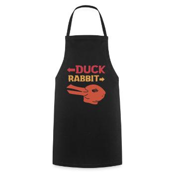 Wittgensteins Rabbit Duck Illusion - Cooking Apron - black - Front - AI Model Male 185 dark (185cm)
